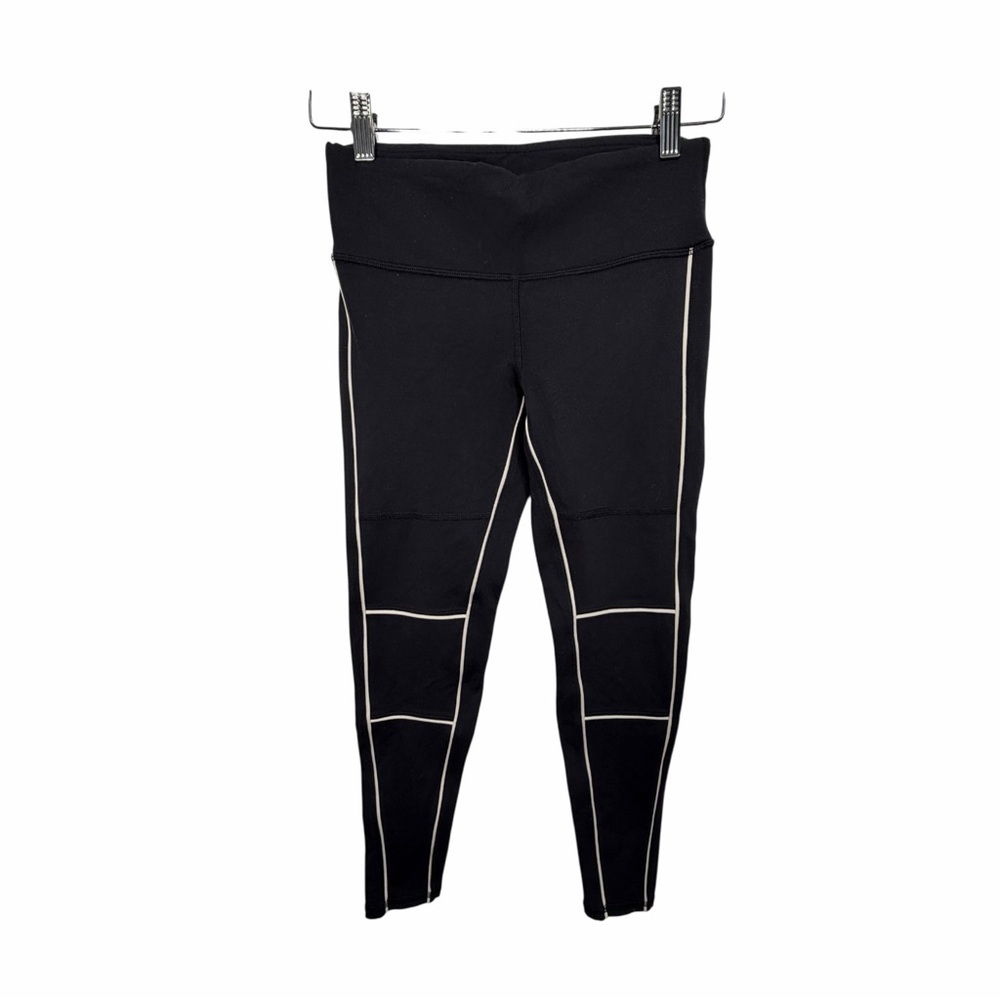 ALO Yoga Black Leggings with White Accents XS